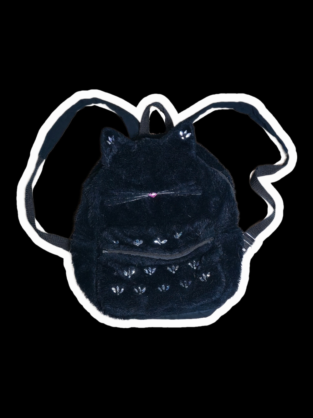 Plush Cat Backpack for Kids - Black